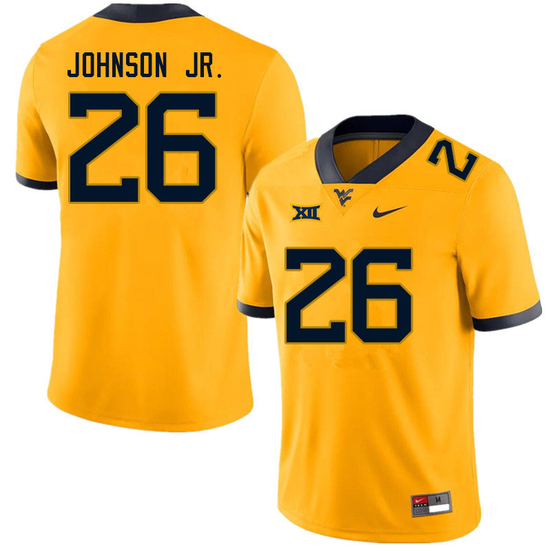 NCAA Men's Justin Johnson Jr. West Virginia Mountaineers Gold #26 Nike Stitched Football College Authentic Jersey QO23F28QE